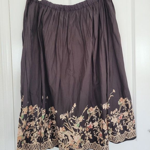 ANTHONY RICHARDS  Brown Floral  Skirt, Size 2X - Picture 1 of 7